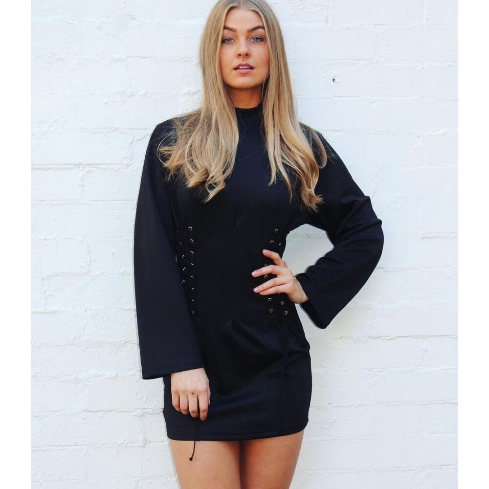 White Closet Lace Up Corset Dress